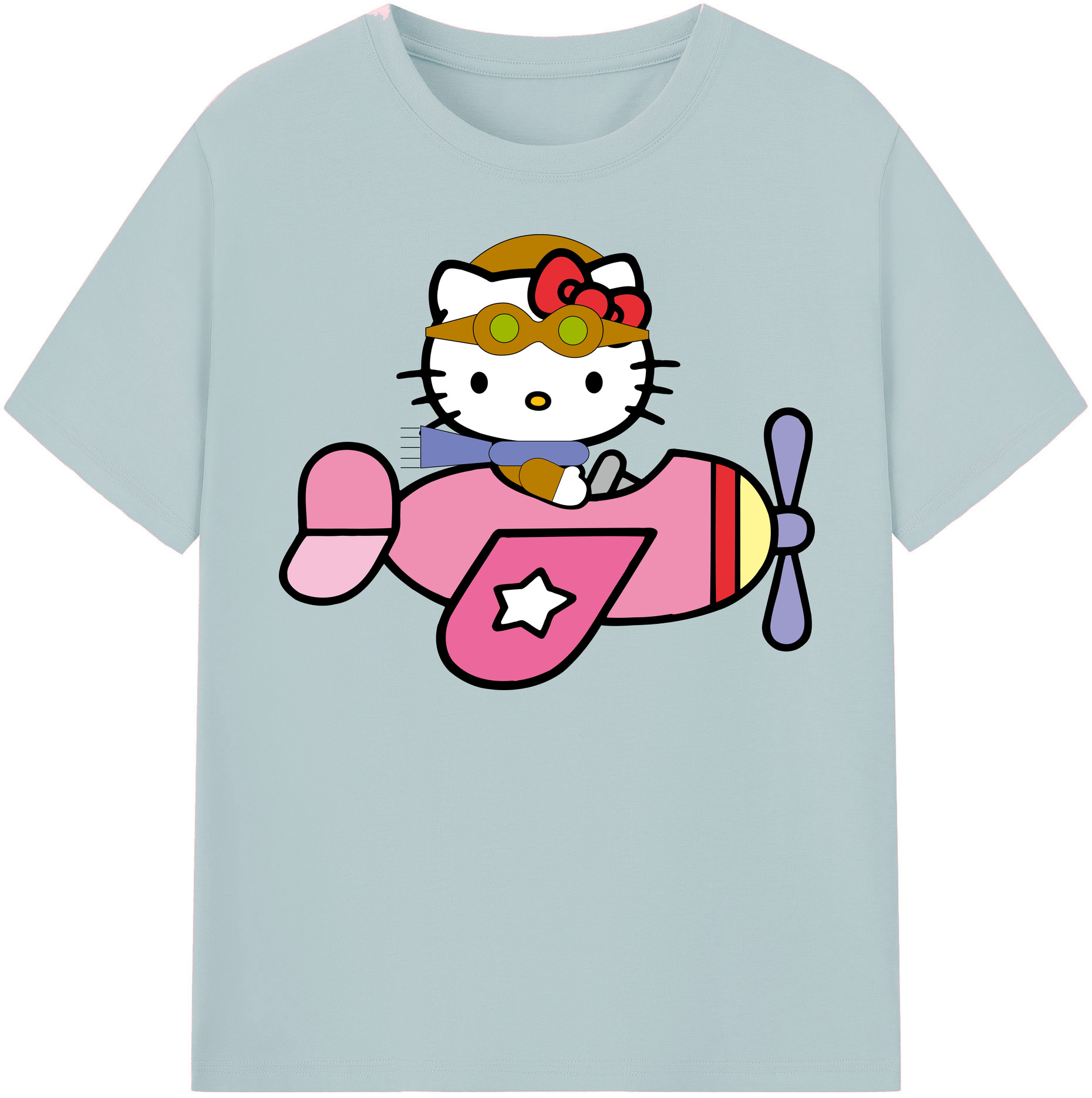 （画像用） Hello Kitty ハローキティ 綿100％半袖Tシャツ（フロントプリント）